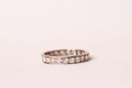 PLATINUM FULL ETERNITY RING, estimated 1.20ct total, stamped PLAT, total weight 5.30gms, ring size