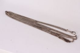 Period silver guard chain, approximately 150cm long, 45g