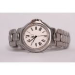 GENTLEMEN'S DUNHILL WRISTWATCH, circular dial, Roman numerals, stainless steel case and bracelet,