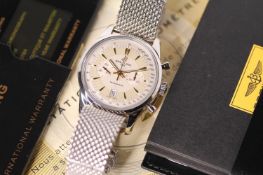 GENTLEMENS BREITLING TRANSOCEAN CHRONOGRAPH WRISTWATCH REF AB0154 W/BOX & PAPERS, circular gold tone