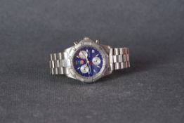 GENTLEMENS TAG HEUER PROFESSIONAL CHRONOGRAPH WRISTWATCH, circular blue triple register dial with