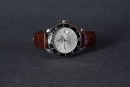 GENTLEMENS TEVISE DIVERS WRISTWATCH, circular silver dial with lume plot hour markers and hands,