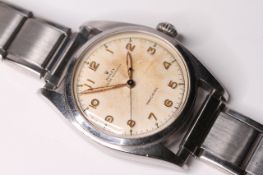 RARE VINTAGE 1952 ROLEX 'PRE EXPLORER' REFERENCE 6098, oversized patina dial with gold Arabic