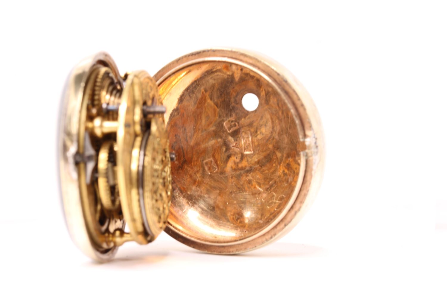 18TH CENTURY PAIR CASED VERGE FUSEE POCKET WATCH - Image 6 of 9