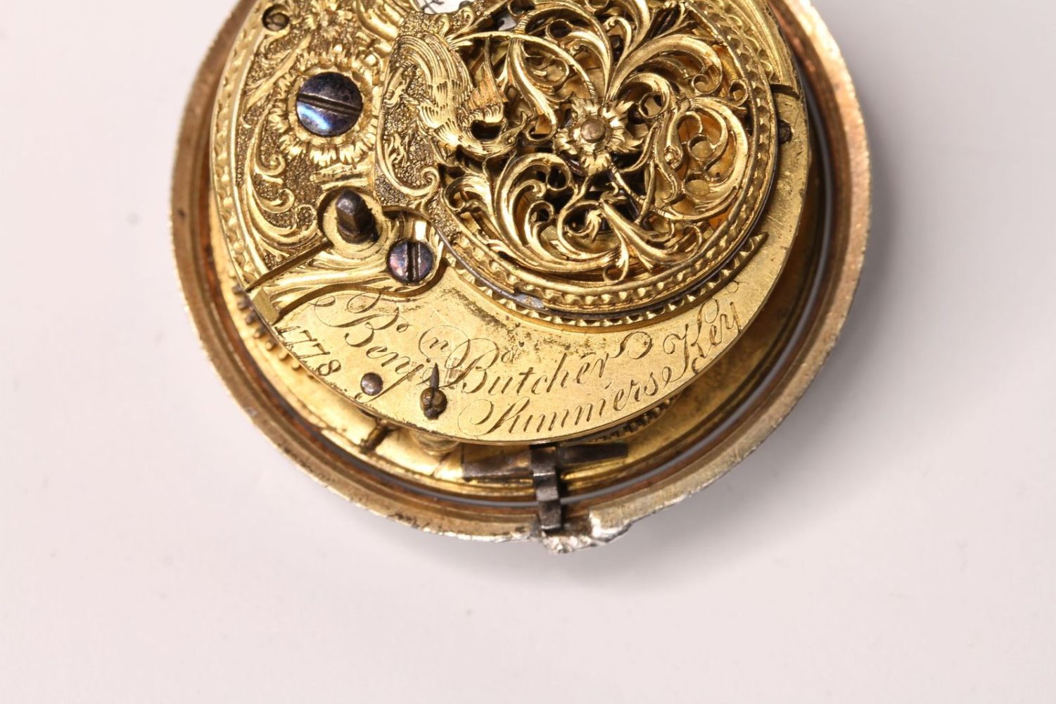 18TH CENTURY PAIR CASED VERGE FUSEE POCKET WATCH - Image 8 of 9