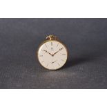 VINTAGE OMEGA 9CT GOLD POCKET WATCH, circular cream dial with gold hour markers and hands,