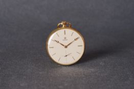 VINTAGE OMEGA 9CT GOLD POCKET WATCH, circular cream dial with gold hour markers and hands,