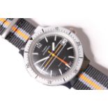 TIMEX AUTOMATIC WRISTWATCH REF 46671-10878, black dial with orange line and second hand, stainless