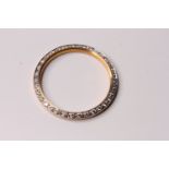 18ct yellow gold diamond set bezel, estimated total diamond weight 0.36ct, measures 32mm outside