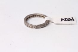 Early 20th Century Diamond Full Eternity Ring, transitional cut diamonds, mounted in a hand engraved