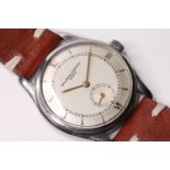 VINTAGE VACHERON & CONSTANTIN GENEVE STEEL CASED DRESS WATCH, circular stepped dial, with applied