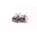 Pair of sapphire silver studs