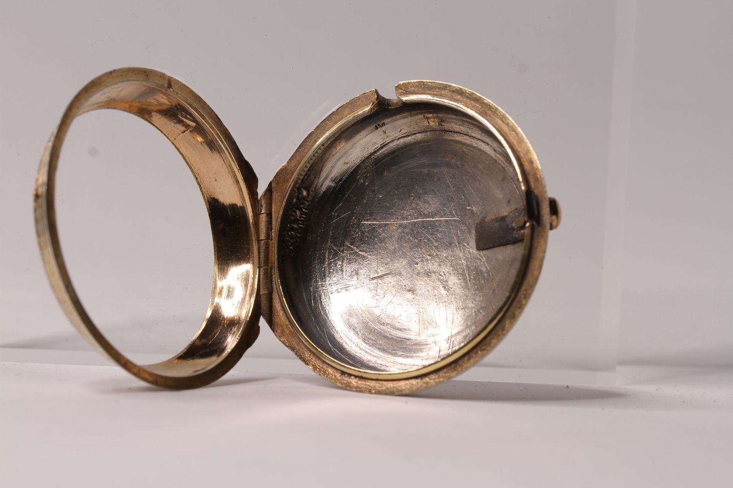 18TH CENTURY PAIR CASED VERGE FUSEE POCKET WATCH - Image 3 of 9