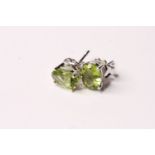 Pair of peridot silver studs