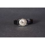 GENTLEMENS NOS CAMY 'SPUTNIK' WRISTWATCH, circular silver dial with hour markers and hands, 29mm