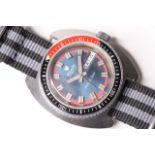 NIVADA AUTOMATIC ANTARCTIC DIVERS WRISTWATCH CIRCA 1970S, stainless steel turtle shape case 40mm,
