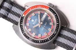 NIVADA AUTOMATIC ANTARCTIC DIVERS WRISTWATCH CIRCA 1970S, stainless steel turtle shape case 40mm,