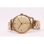 VINTAGE 18CT CORONA DRESS WATCH, gilt dial, dot and Roman numeral hour markers, 34mm case, case back