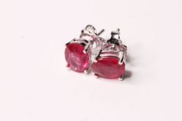 Pair of treated ruby silver studs