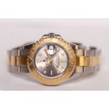 LADIES ROLEX OYSTER PERPETUAL YACHT-MASTER REFERENCE 69623, circular silvered dial, luminous hour