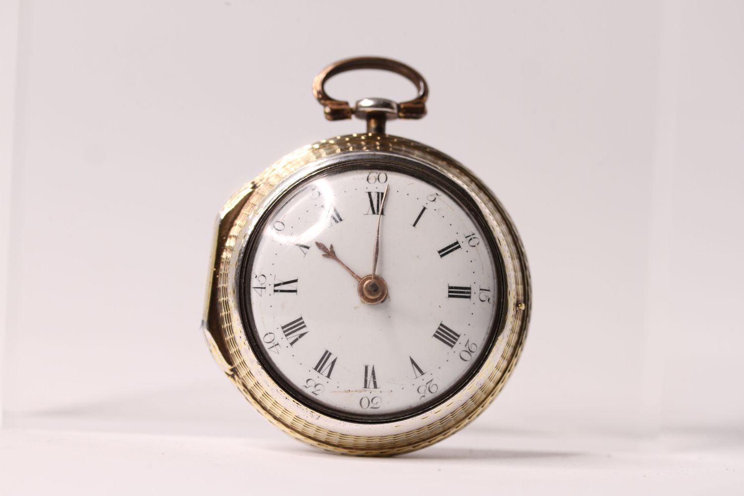 18TH CENTURY PAIR CASED VERGE FUSEE POCKET WATCH