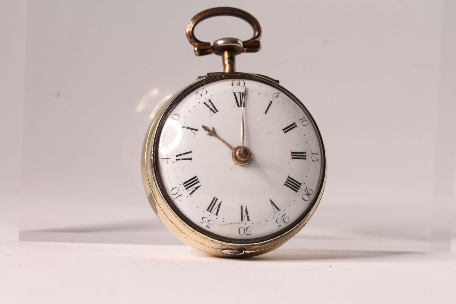 18TH CENTURY PAIR CASED VERGE FUSEE POCKET WATCH - Image 5 of 9