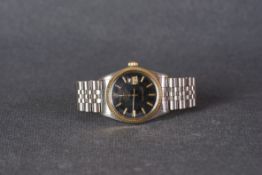 GENTLEMENS ROLEX OYSTER PERPETUAL DATEJUST STEEL & GOLD WRISTWATCH REF. 16030, circular black dial