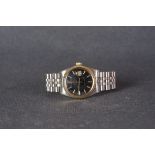 GENTLEMENS ROLEX OYSTER PERPETUAL DATEJUST STEEL & GOLD WRISTWATCH REF. 16030, circular black dial