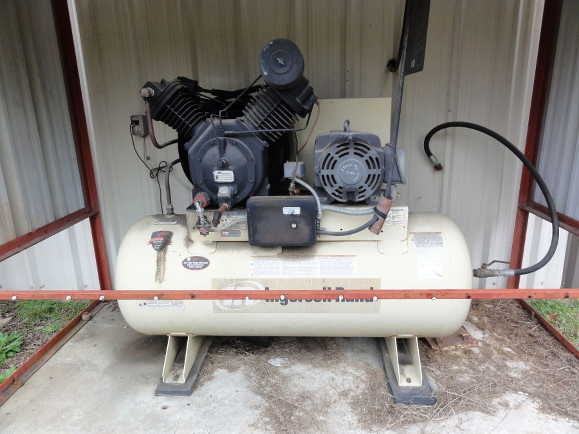 Ingersoll Rand 15/10 H.P. Air Compressor, Mdl 7100, 100 gallon tank, s/n NAR10227068