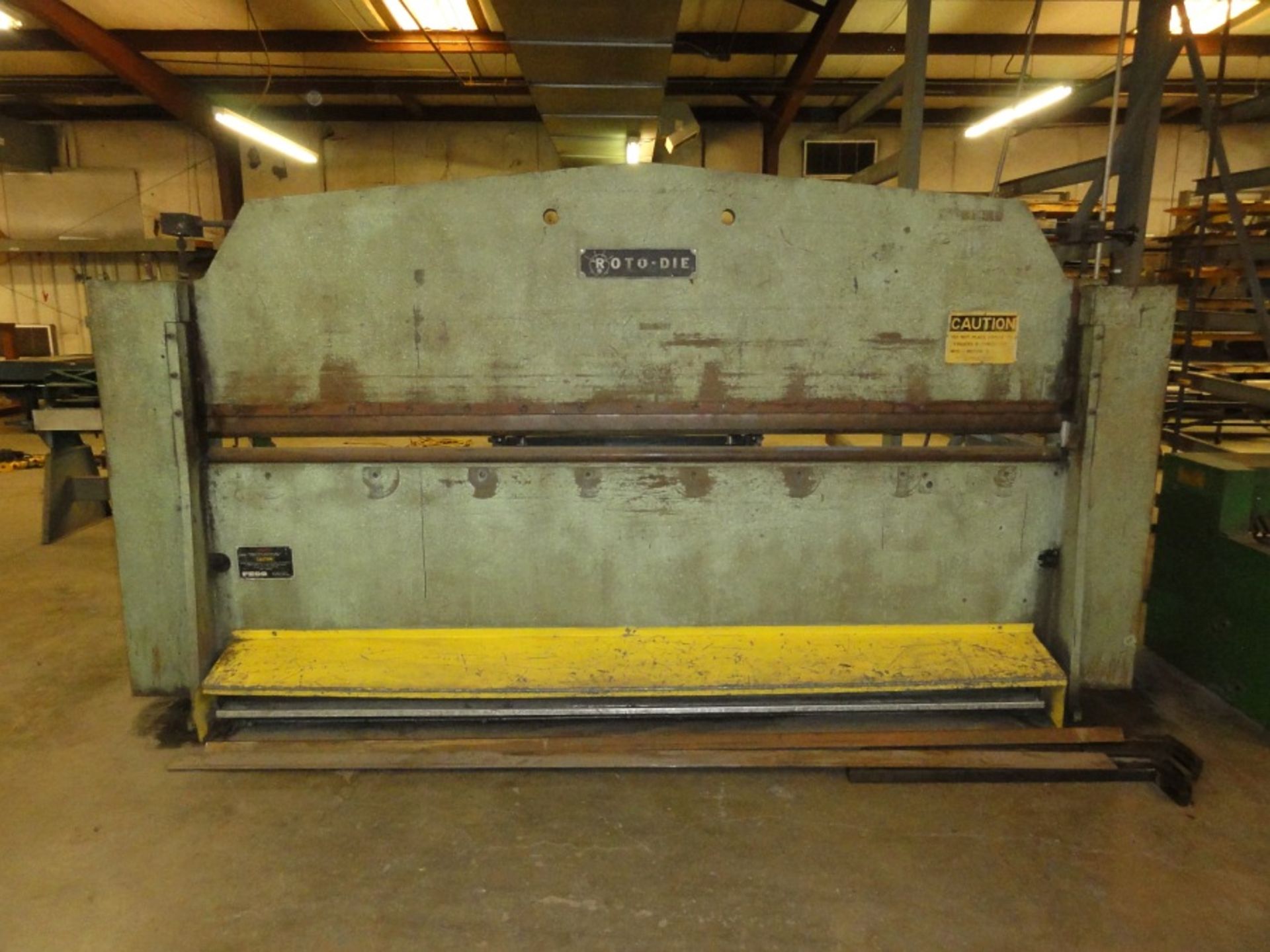 Roto Die Bending Machine, Mdl 15, 10' x 14 ga. cap., 24" Manual Backgauge, Bolt-On Angle Insert - Image 2 of 4