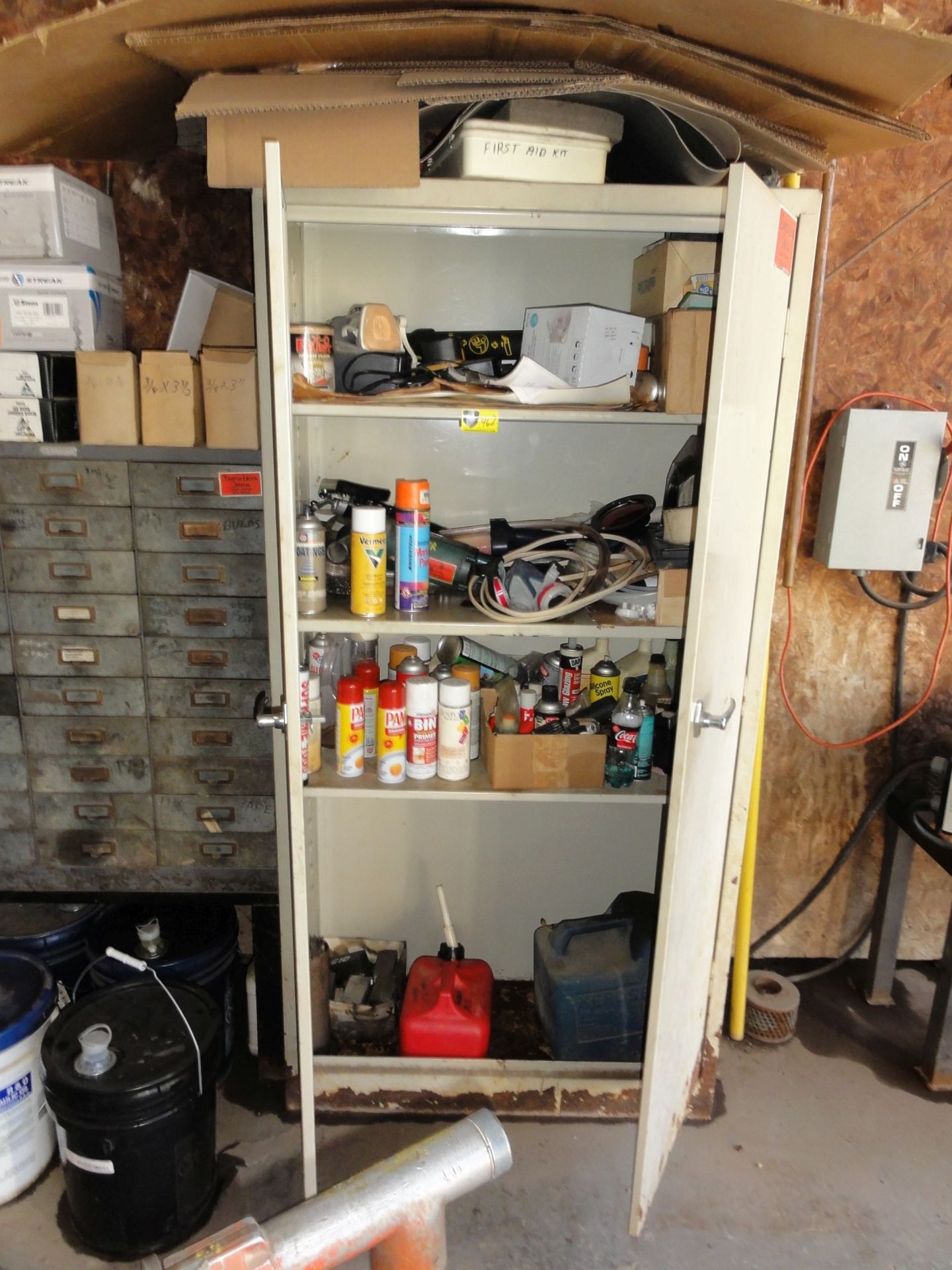 2-door Metal Cabinet & Contents