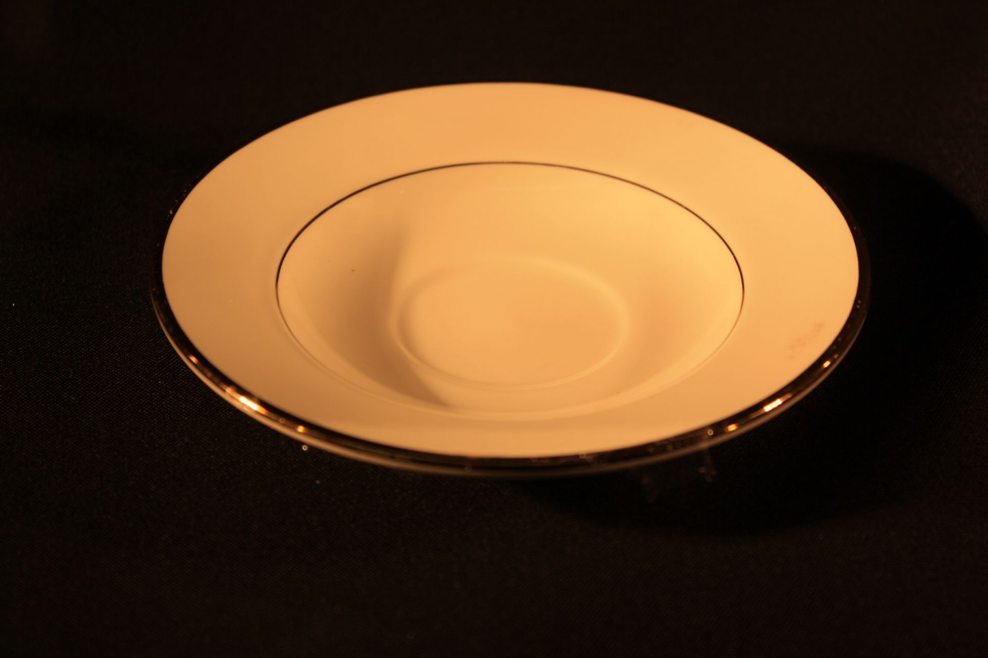 Lot of 603 Ivory Gold Band Saucer, 5.75"