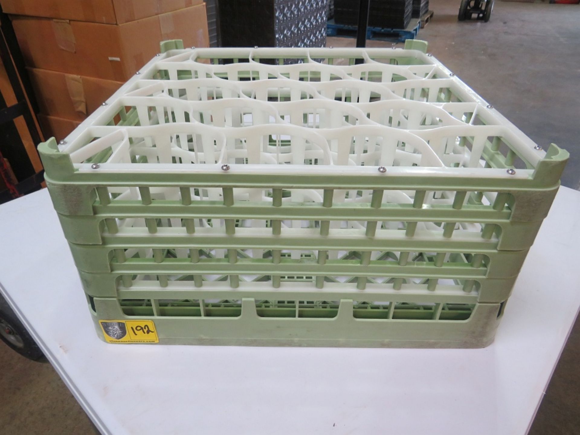 GREEN DISHWASHER RACK, 20 COMPARTMENT