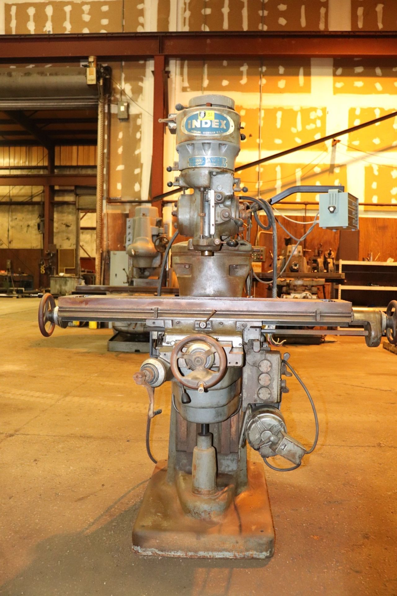 Index Vertical Mill. Table 46.5" x9" Serial# 14596. model# 745