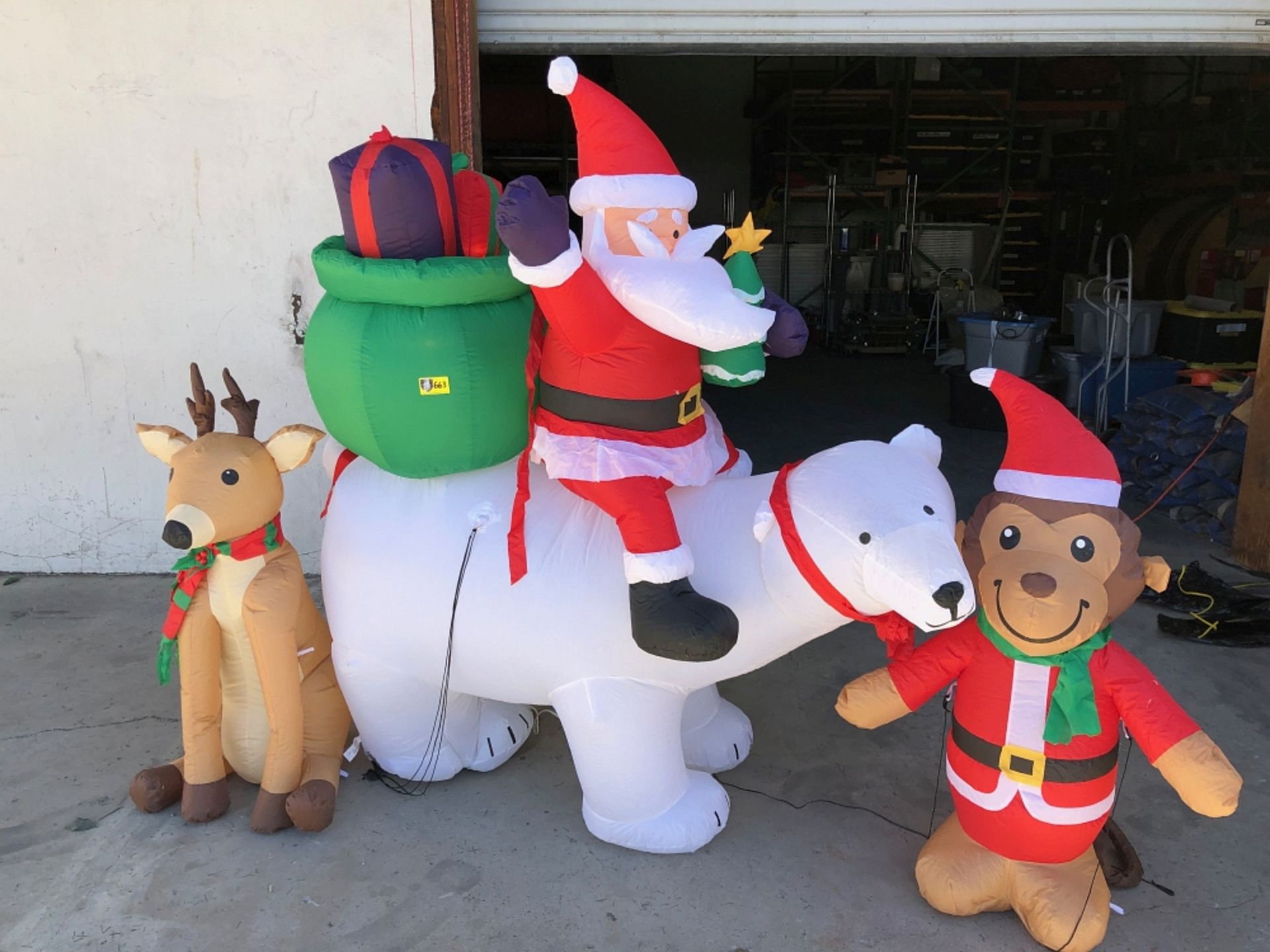 Inflatable Santa, Polar Bear, Monkey, Reindeer
