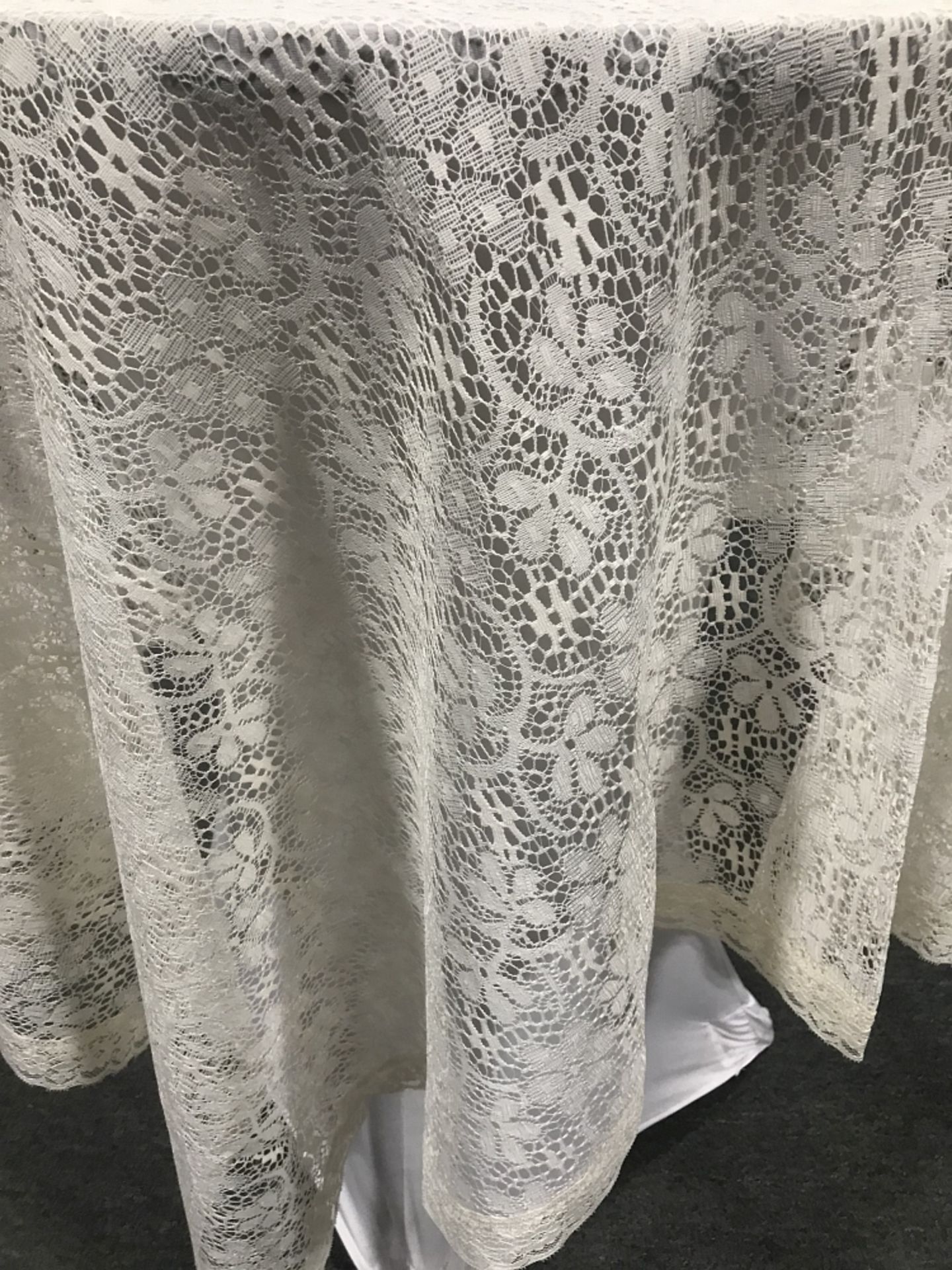 72" x 72" Ivory Lace Overlays - Image 2 of 2