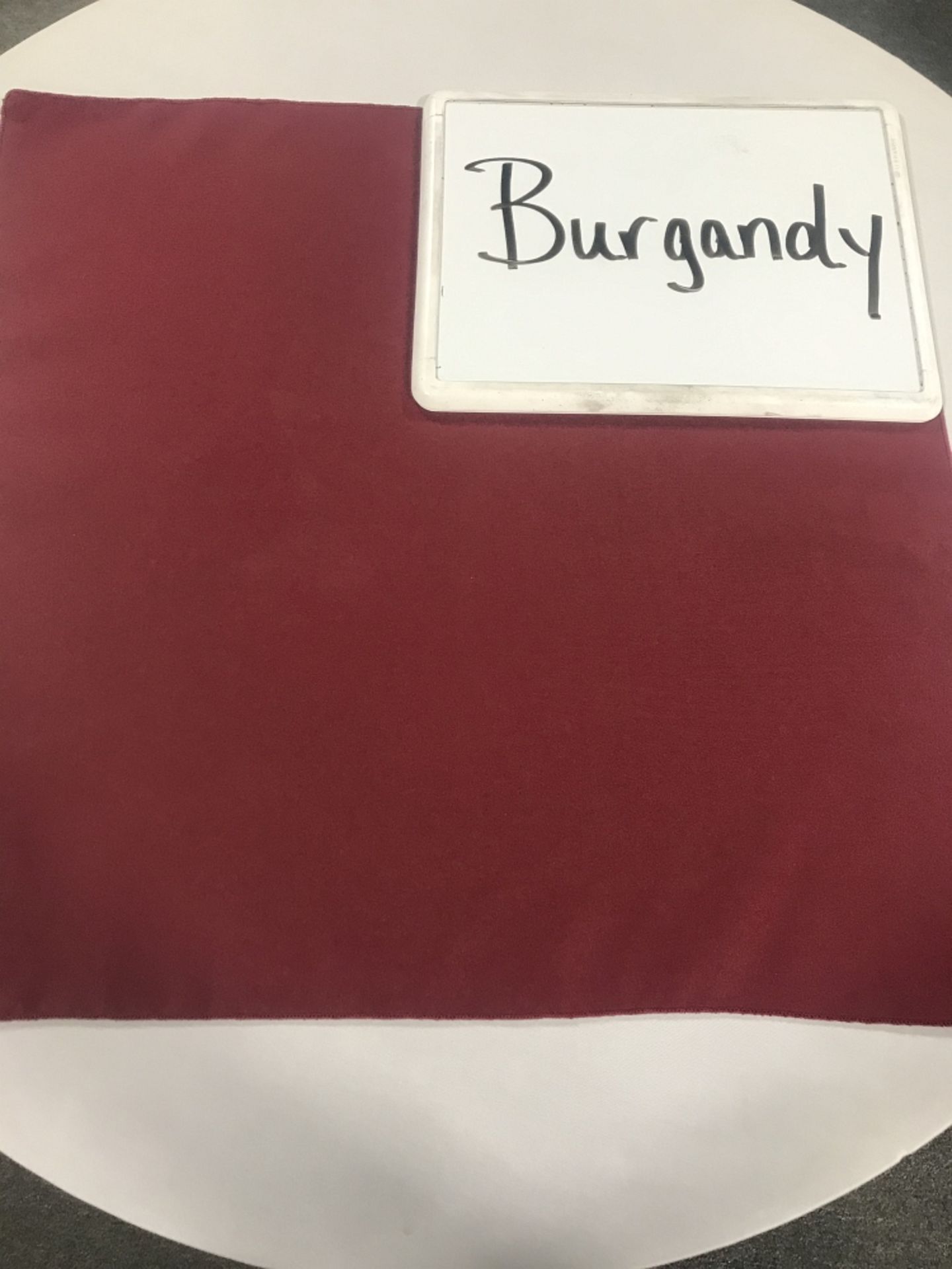72" x 72" Burgundy Square Overlay Tablecloths