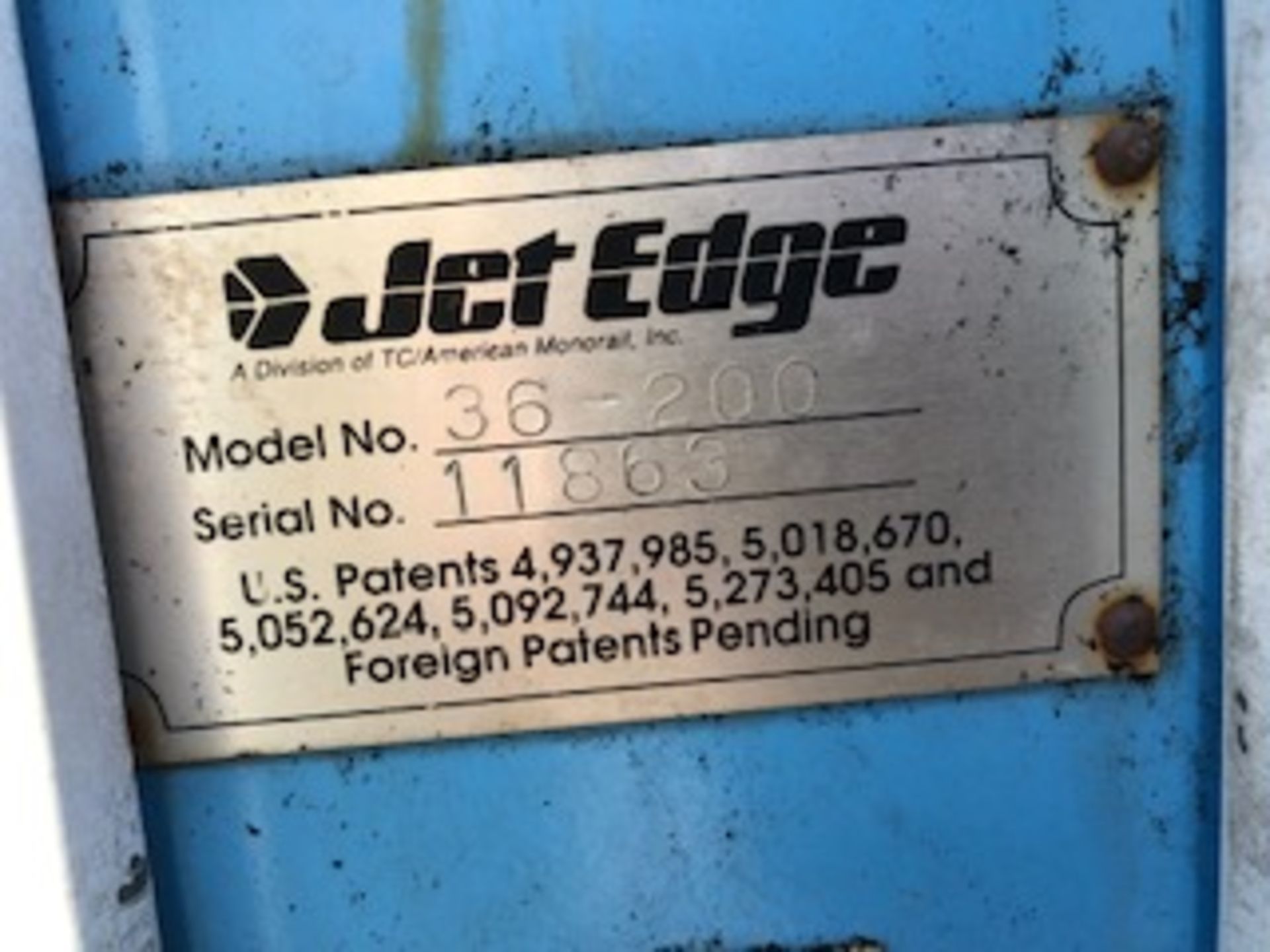 Jet Edge Model 36-200 Waterjet Intensifier Pump, S/N: 11863, Max Output Pressure 36,000 PSI - Image 3 of 5