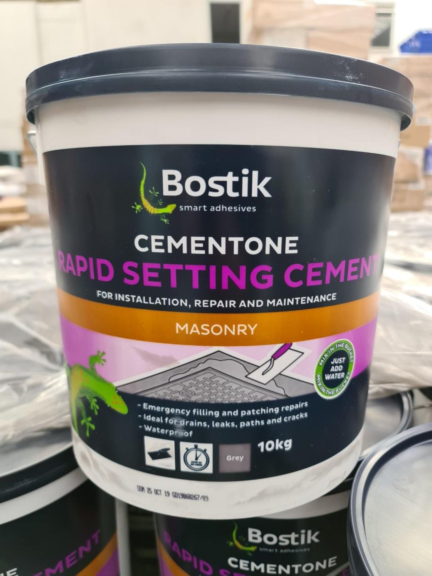 PALLET TO CONTAIN 45 x NEW 10KG BOSTIK CEMENTONE RAPID SETTING CEMENT. FOR INSTALLATION, REPAIR &