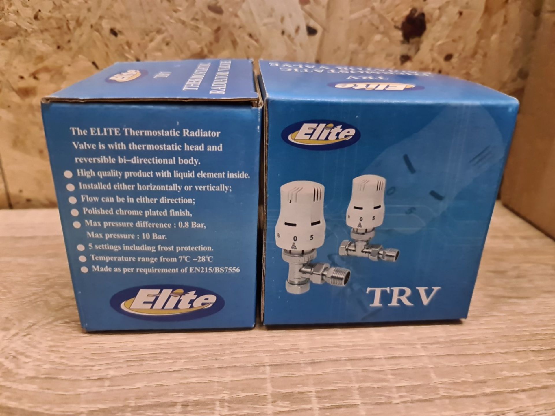 TRADE LOT OF 60 x NEW BOXED ELITE TRV THERMOSTATIC RADIATOR VALVE