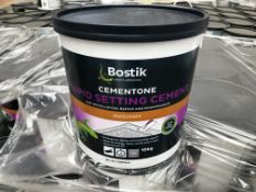 PALLET TO CONTAIN 45 x NEW 10KG BOSTIK CEMENTONE RAPID SETTING CEMENT. FOR INSTALLATION, REPAIR &