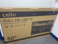 50" CELLO FULL HD LED TELEVISION WITH BUILT IN DVD PLAYER ( BOXED )