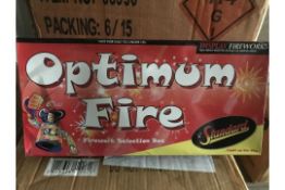 6 X STANDARD FIREWORKS OPTIMUM FIRE 15 PIECE FIREWORK SELECTION BOX