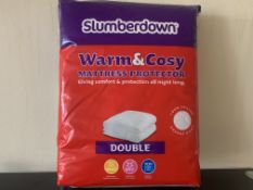 12 X BRAND NEW SLUMBERDOWN WARM & COSY MATTRESS PROTECTORS SIZE DOUBLE IN 2 BOXES