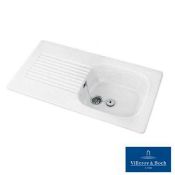 BRAND NEW BOXED VILLEROY AND BOCH VBK 651 WHITE SINK RH DRAINER RRP £485.00