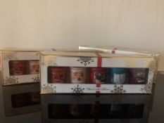 10 X BRAND NEW FESTIVE VOTIVE 5 PIECE CANDLE SETS