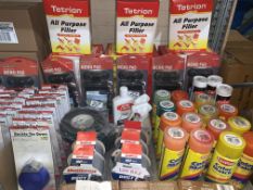 MIXED CAR LOT APPROX 60 PIECES CONTAINING COLOR MATCH SPRAY, UNIBOND DUCT TAPE, COPPER GREASE,