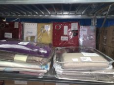 MIXED LOT OF VARIOUS CURTAINS AND SOFA COVERS (SOME PACKAGING MAY BE TORN)