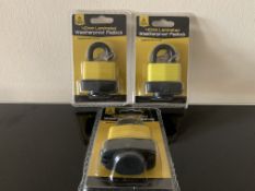 96 X BRAND NEW TOOL TECH 40MM LAMINATED WEATHERPROOF PADLOCKS IN 2 BOXES