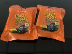 64 X PACKS OF 15 CARPLAN FLASH DASH WIPES GLOSS FINISH